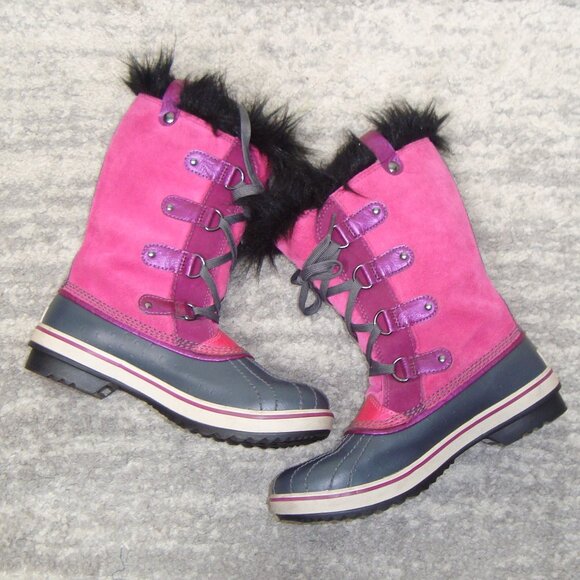 Sorel Tofino Pink Suede Waterproof Snow Boots Girls Size 5 - Picture 8 of 15